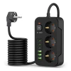 Сетевой удлинитель Tech-Protect PC3X6 3xUSB | 3xUSB-C | 3xSocket 2m Black (5906302310555)