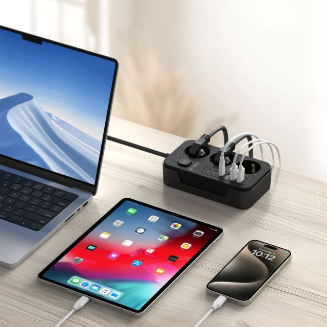 Сетевой удлинитель Tech-Protect PC3X6 3xUSB | 3xUSB-C | 3xSocket 2m Black (5906302310555)