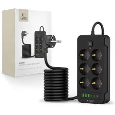 Сетевой удлинитель Tech-Protect PC6X6 3xUSB-A | 3xUSB-C | 6xSocket 2m Black (5906302310586)
