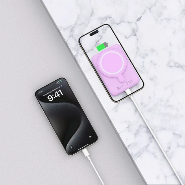 Портативний зарядний пристрій Tech-Protect PB10 LifeMag 5000mAh Lilac with MagSafe (5906302310692)