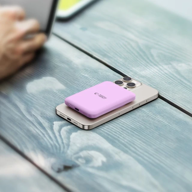 Портативний зарядний пристрій Tech-Protect PB10 LifeMag 5000mAh Lilac with MagSafe (5906302310692)
