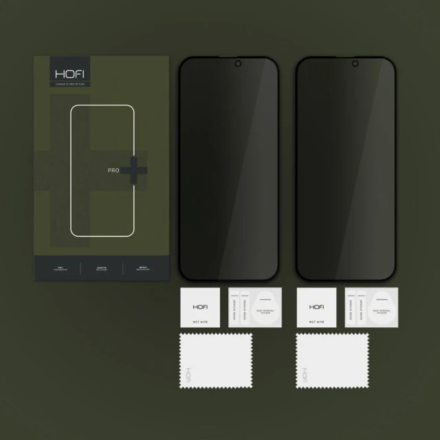 Захисне скло Hofi Anti Spy Glass Pro Plus для iPhone 16 Pro (2 pack) Privacy (5906302310883)