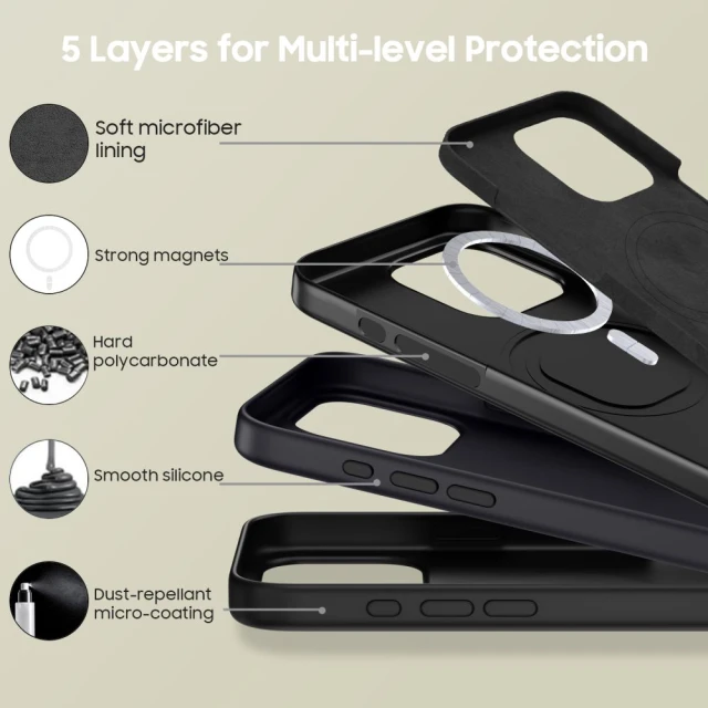 Чохол Tech-Protect Silicone для iPhone 16 Pro Matte Black with MagSafe (5906302311767)