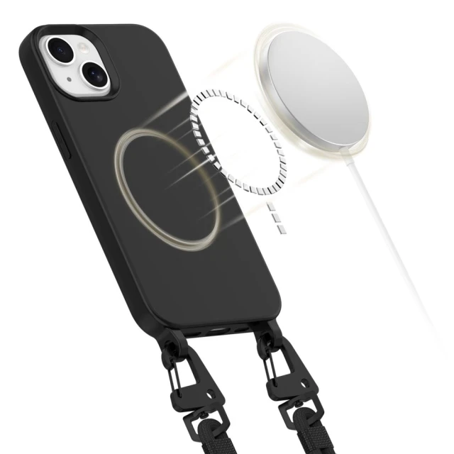 Чохол Tech-Protect MagNecklace для iPhone 15 Black with MagSafe (5906302313099)