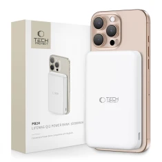Портативний зарядний пристрій Tech-Protect PB24 LifeMag Qi2 10000 mAh White with MagSafe (5906302313266)
