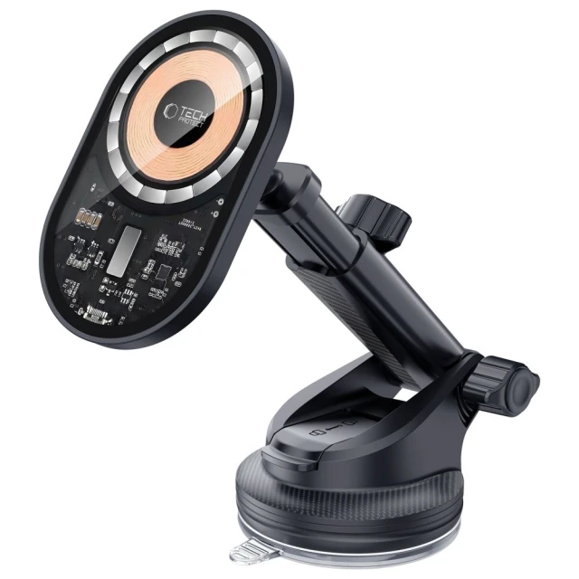 Автотримач із функцією бездротової зарядки Tech-Protect MM15W-V6 Magnetic Dashboard & Vent Car Mount Wireless Charger 15W Black with MagSafe (59063023
