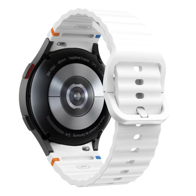 Ремінець Tech-Protect Silicone Sport для Samsung Galaxy Watch 4/5/5 Pro/6/7/FE White (5906302313396)