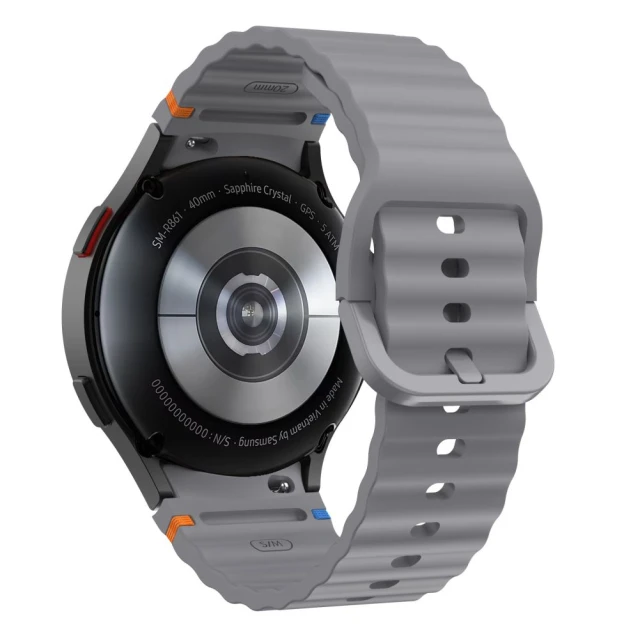 Ремінець Tech-Protect Silicone Sport для Samsung Galaxy Watch 4/5/5 Pro/6/7/FE Crayon Grey (5906302313402)