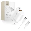 Мережевий зарядний пристрій Tech-Protect NCA30 QC/PD 30W USB-C | USB-A with USB-C to USB-C Cable White (5906302318629)
