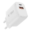 Мережевий зарядний пристрій Tech-Protect NCA30 QC/PD 30W USB-C | USB-A with USB-C to USB-C Cable White (5906302318629)