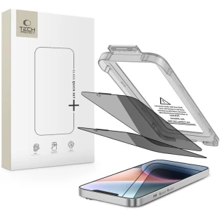 Захисне скло Tech-Protect Quick Set Spy+ для iPhone 16e | 14 | 13 Pro | 13 Privacy (2 pack) (5906302318759)