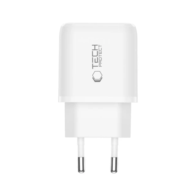 Мережевий зарядний пристрій Tech-Protect NCA30 QC/PD 30W USB-C | USB-A White (5906302318766)