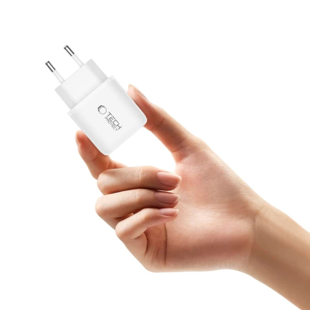 Мережевий зарядний пристрій Tech-Protect NCA30 QC/PD 30W USB-C | USB-A White (5906302318766)