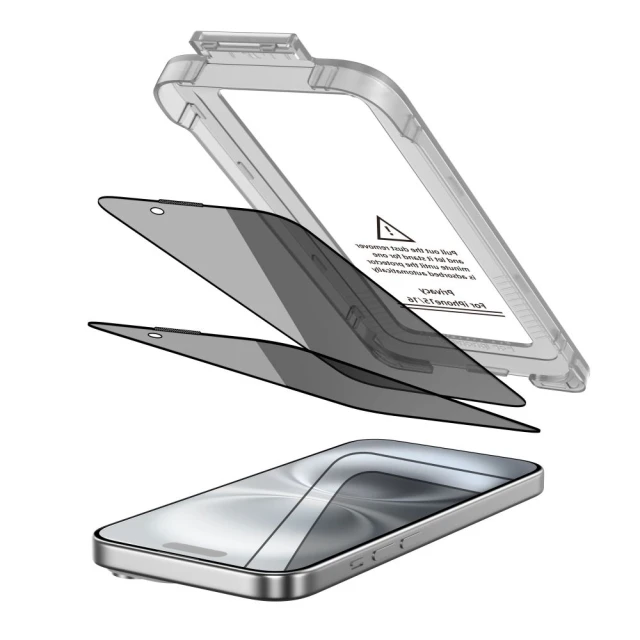 Захисне скло Tech-Protect Quick Set Spy+ для iPhone 16 | 15 Privacy (2 pack) (5906302318803)