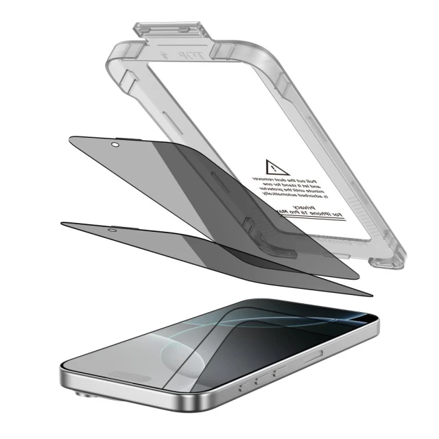 Захисне скло Tech-Protect Quick Set Spy+ для iPhone 16 Pro Max Privacy (2 pack) (5906302318858)