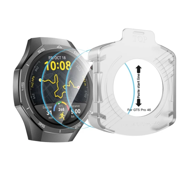 Захисне скло Tech-Protect Easy Set+ для Huawei Watch GT 5 Pro 46 mm Clear (2 pack) (5906302318964)