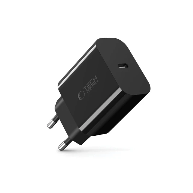 Сетевое зарядное устройство для Tech-Protect PD 20W USB-C Black (5906302319039)