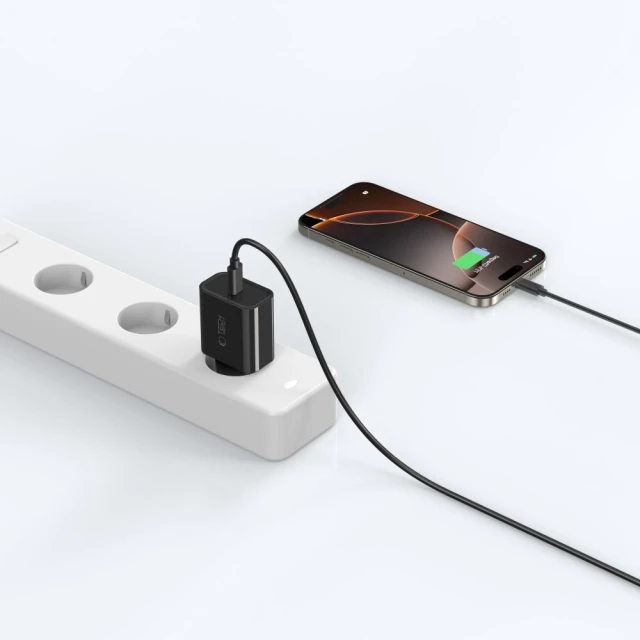 Сетевое зарядное устройство для Tech-Protect PD 20W USB-C Black (5906302319039)