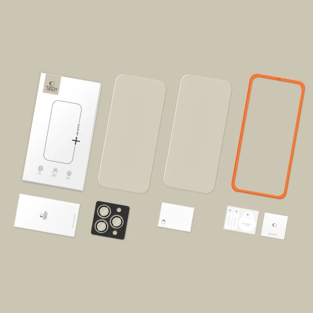 Захисне скло Tech-Protect Easy Set+ для iPhone 17 Pro | iPhone 16 Pro Clear (3 pack) (5906302319282)