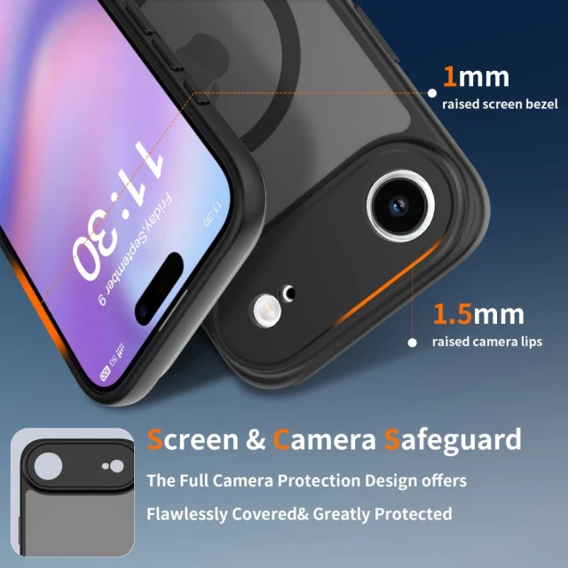 Чехол Tech-Protect BasicMag для iPhone 17 Air Matte Black with MagSafe (5906302319824)