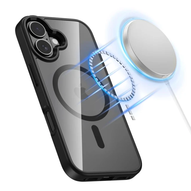 Чохол Tech-Protect MagMat для iPhone 17 Black Clear with MagSafe (5906302319893)