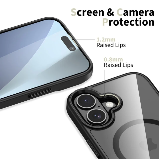 Чохол Tech-Protect MagMat для iPhone 17 Black Clear with MagSafe (5906302319893)