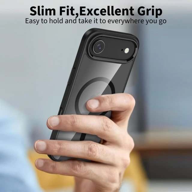Чохол Tech-Protect MagMat для iPhone 17 Air Black Clear with MagSafe (5906302319909)
