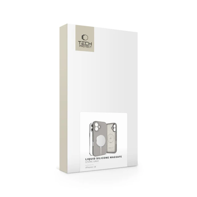 Чохол Tech-Protect Liquid Silicone для iPhone 16 Stone Grey with MagSafe (5906302322503)