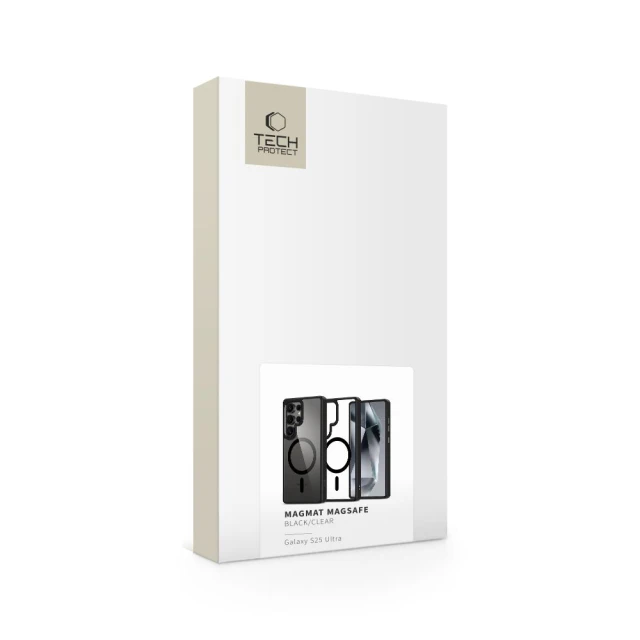 Чохол Tech-Protect MagMat для Samsung Galaxy S25 Ultra (S938) Black Clear with MagSafe (5906302322732)