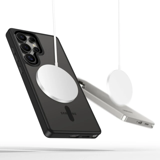Чохол Tech-Protect MagMat для Samsung Galaxy S25 Ultra (S938) Black Clear with MagSafe (5906302322732)