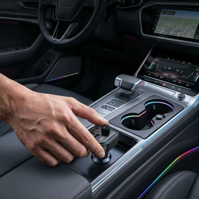 Автомобільний зарядний пристрій Tech-Protect CC07 3-Port PD 54W + FM-трансмітер Bluetooth Black (5906302322770)