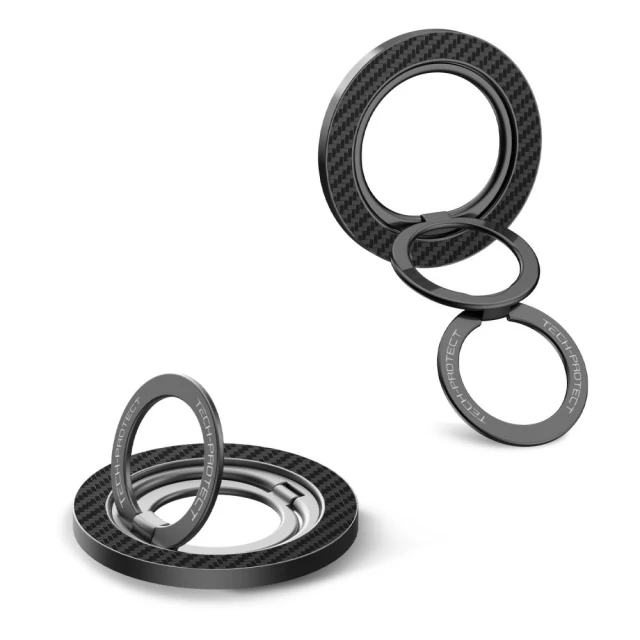 Кольцо-держатель Tech-Protect MMR800 Magnetic MagSafe Phone Ring Black with MagSafe (5906302323159)