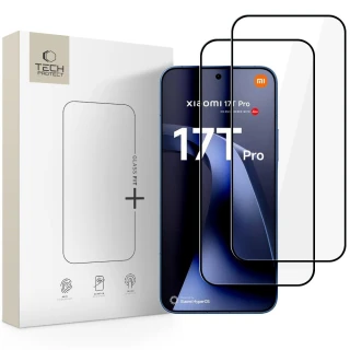 Захисне скло Tech-Protect Glass Fit Plus для Xiaomi 17T Pro Black (2 pack) (5906302323463)