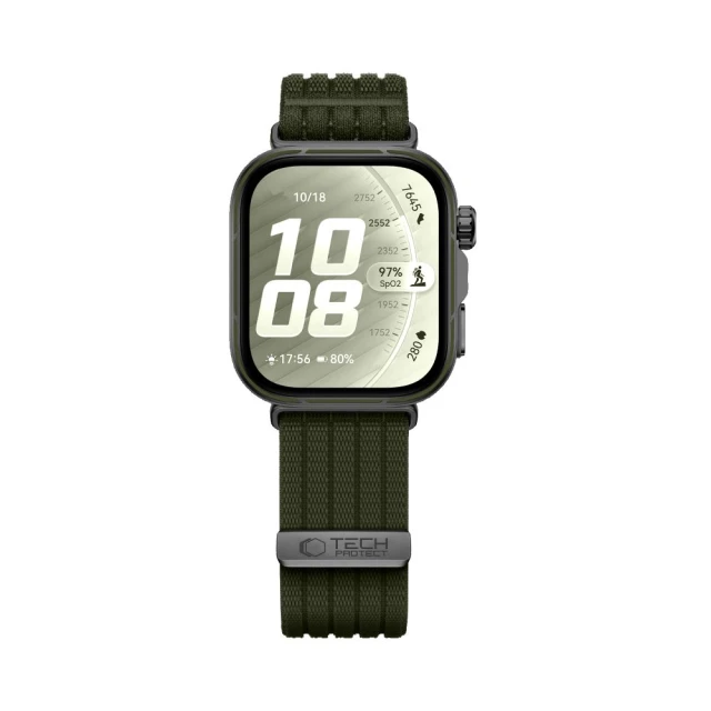 Ремінець Tech-Protect Nylon для Huawei Watch Fit 3/4/4 Pro/5/5 Pro Military Green (5906302323647)