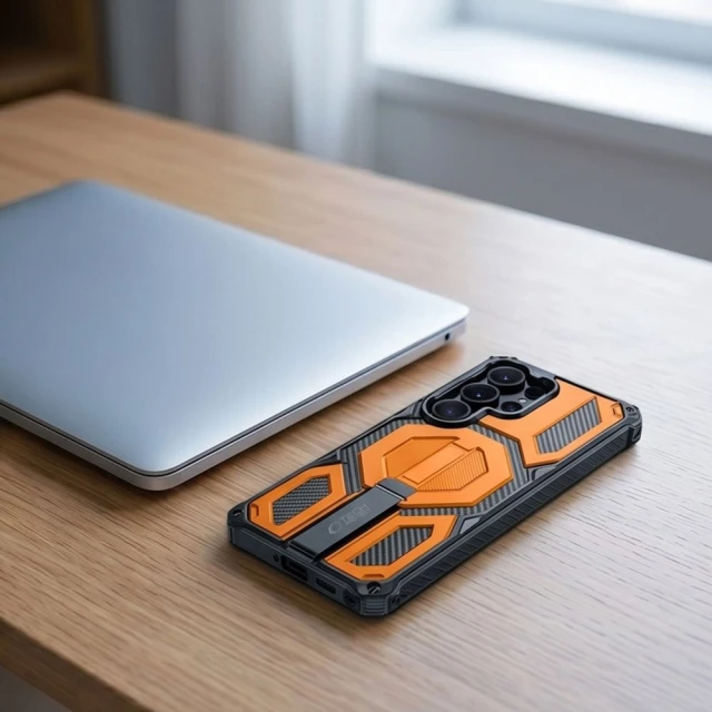 Чохол Tech-Protect MagBlast для Samsung Galaxy S26 Ultra Black/Orange with MagSafe (5906302323746)