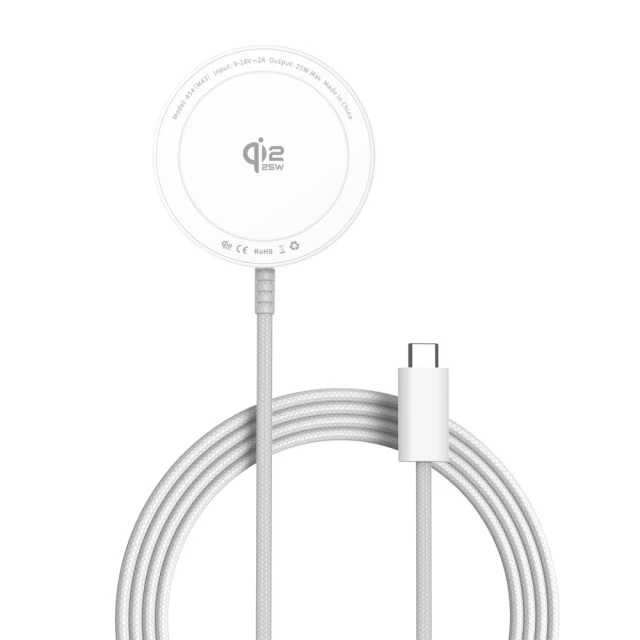 Бездротове зарядний пристрій Tech-Protect A54 Magnetic MagSafe 25W Qi2.2 White (5906302323906)