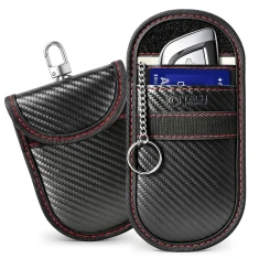 Чохол Tech-Protect KLR100 Pouch Keyless RFID Signal Blocker Case Carbon Black/Red (5906302323937)