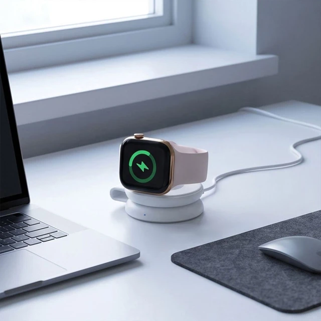 Бездротова зарядка Tech-Protect A55 2in1 Magnetic MagSafe Wireless Charger 25W Qi2.2 White (5906302324392)