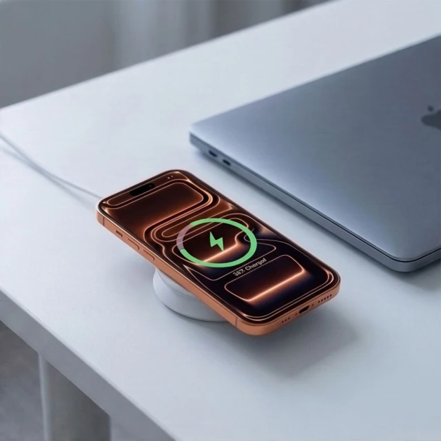 Бездротова зарядка Tech-Protect A55 2in1 Magnetic MagSafe Wireless Charger 25W Qi2.2 White (5906302324392)