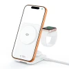 Бездротова зарядка Tech-Protect A56 3in1 Magnetic MagSafe Wireless Charger 25W Qi2.2 White (5906302324408)