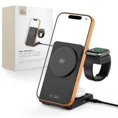 Беспроводная зарядка Tech-Protect A56 3in1 Magnetic Wireless Charger 25W Qi2.2 Black with MagSafe (5906302324415)