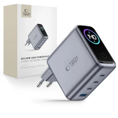 Мережевий зарядний пристрій Tech-Protect PowerVision NC140W-GAN 4-Port PD 140W / QC3.0 Dark Grey (5906302324460)