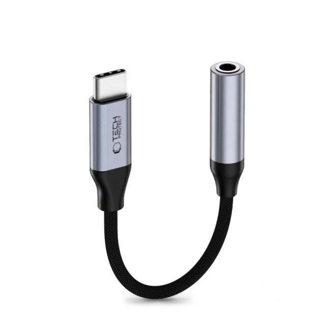 Адаптер Tech-Protect UltraBoost USB-C to Mini Jack 3.5mm DAC Grey (5906302324620)