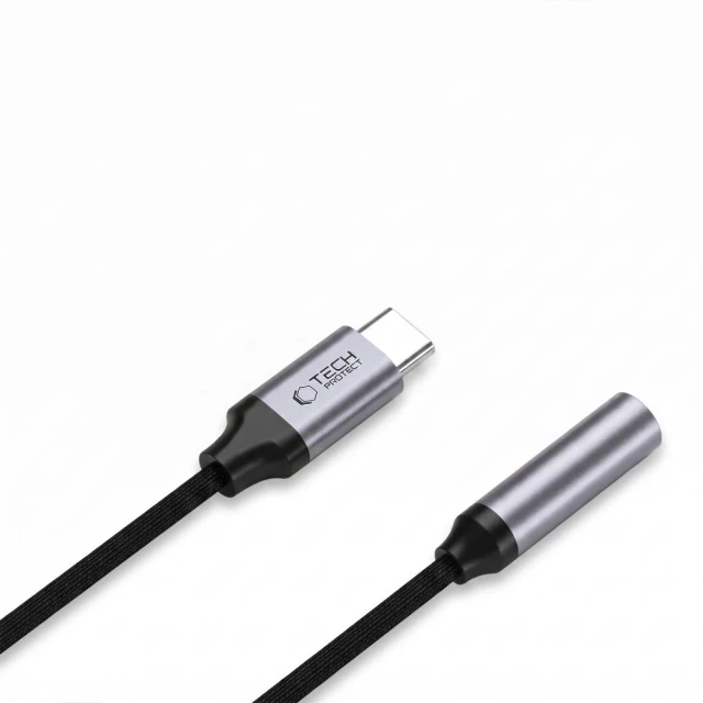 Адаптер Tech-Protect UltraBoost USB-C to Mini Jack 3.5mm DAC Grey (5906302324620)