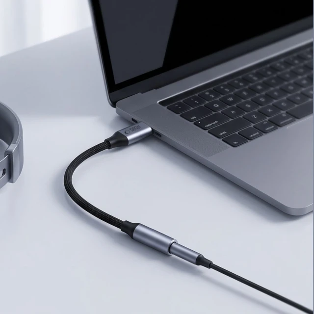 Адаптер Tech-Protect UltraBoost USB-C to Mini Jack 3.5mm DAC Grey (5906302324620)