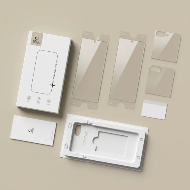Захисний набір Tech-Protect Easy Set Foil & Glass Fit+ 4in1 для Samsung Galaxy Flip 7/8 Clear (5906302324743)