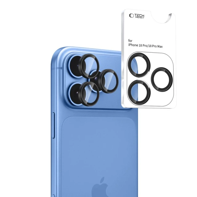 Захисне скло для камери Tech-Protect CamRing Fit+ для iPhone 18 Pro | 18 Pro Max Black (5906302325016)