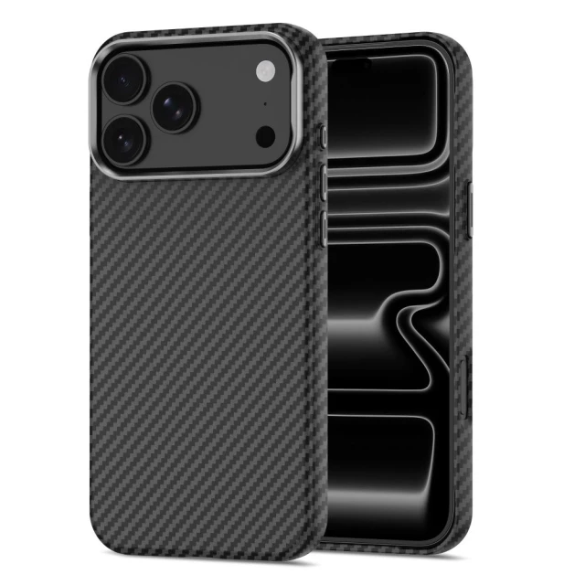 Чохол Tech-Protect Ion Carbon для iPhone 18 Pro Max | 17 Pro Max Black Silver with MagSafe (5906302325313)