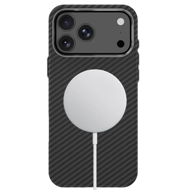 Чохол Tech-Protect Ion Carbon для iPhone 18 Pro Max | 17 Pro Max Black Silver with MagSafe (5906302325313)