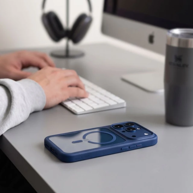 Чохол Tech-Protect MagOne CC + Glass (2 pack) для iPhone 18 Pro | 17 Pro Deep Blue with MagSafe (5906302326334)
